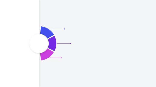Circular donut chart with three colorful segments and data callout lines
