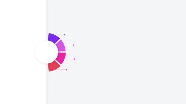 Circular infographic chart with four colorful segments and connecting lines