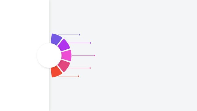 Colorful circular infographic chart with five segments and connecting lines