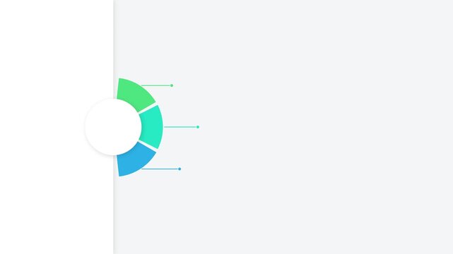 Donut chart infographic with three colorful segments and pointer lines