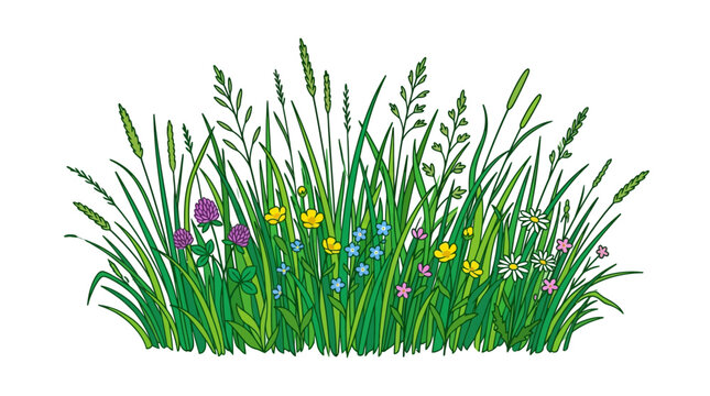 Pixelated grass cluster with vibrant colors and natural texture