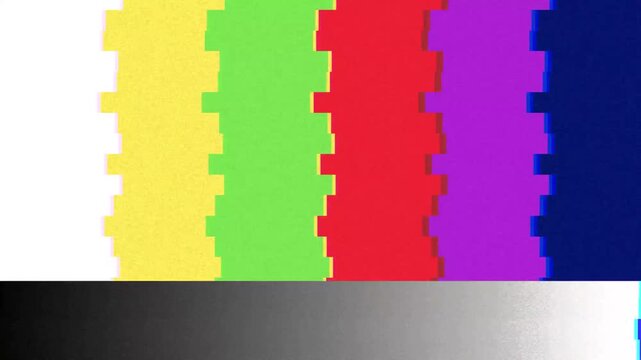 Retro TV Color Bars Test Pattern Display