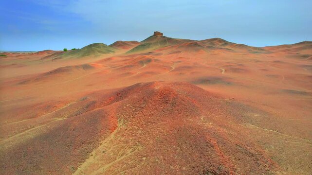 Remains of ancient Yumen Pass and Yangguan, Han dynasty military outpost along historic Silk Road
Earthen beacon fort ruins, ancient border checkpoint of northwest China dating back over two millennia