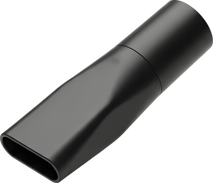Black plastic tube connector fitting.