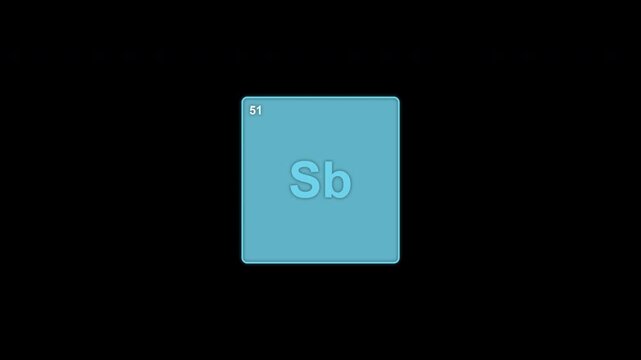 Antimony Sb Periodic Table Element Tile Clean No Text Overlay Alpha Channel 4K