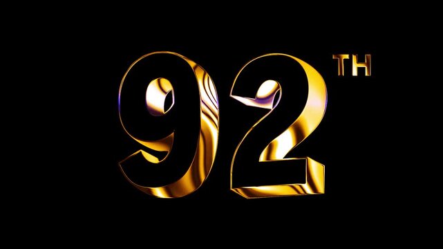 Luxury Golden Glass Nighty Two Number Anniversary Celebration 3D Metallic Typography Isolated Curve Lines Design Animation