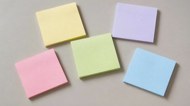 Colorful Sticky Notes Arranged on a Surface