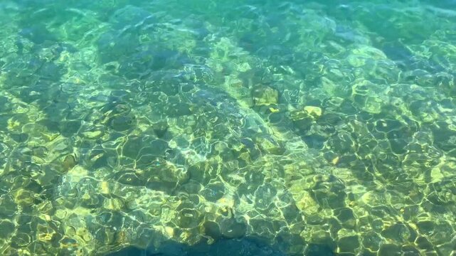 acqua chiara e pulita del lago d'orta, italia, clear and clean water of Lake Orta, Italy