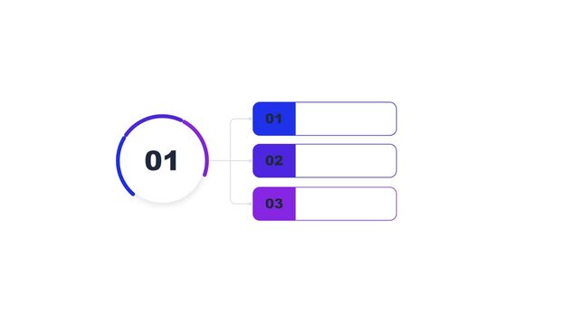 Infographic list design with numbered steps and circular progress indicator