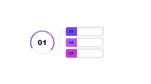 Infographic list with numbered steps and gradient bullet points for business presentation