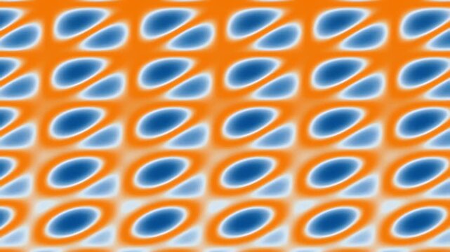 Vibrant orange and blue pattern background.