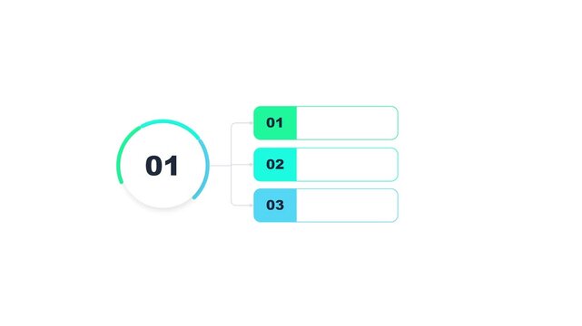 Infographic circle diagram with three step bullet points and text placeholders