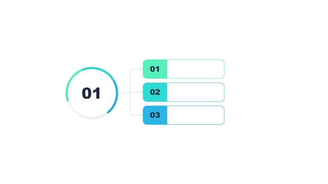 Infographic list chart with numbered steps and gradient colorful design elements