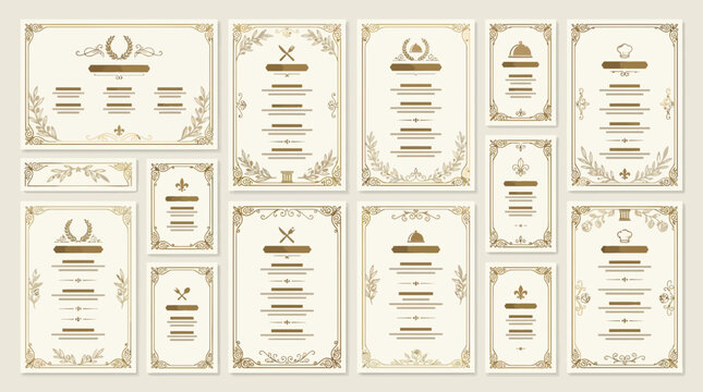 Elegant Vintage Certificates and Awards | Decorative Frames | Gold Embellishments