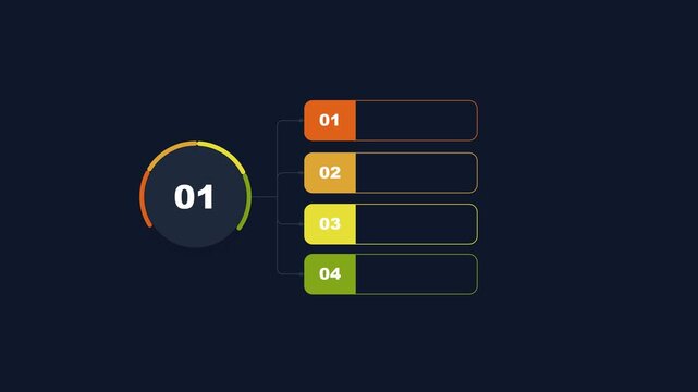 Infographic circle chart with four steps and text placeholders