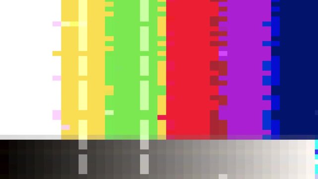 Digital TV Test Pattern Glitch Effect