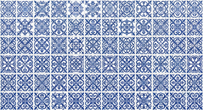Portuguese blue and white tile pattern
