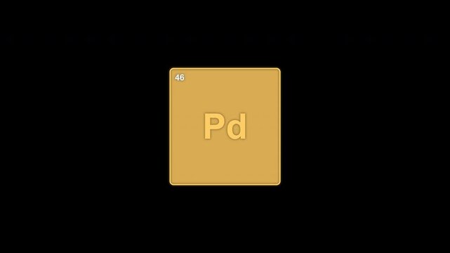 Palladium Pd Periodic Table Element Tile Clean No Text Overlay Alpha Channel 4K