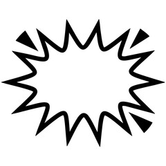 Fototapeta premium Blank Comic Explosion Speech Bubble With Bold Jagged Star Shape Line Art Isolated on a Transparent or White Background