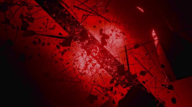 Void Debris Tunnel Red Sci-Fi Seamless VJ Loop Background