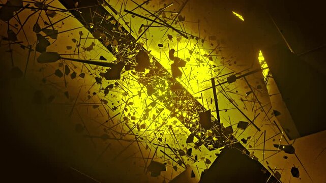 Void Debris Tunnel Gold Sci-Fi Seamless VJ Loop Background