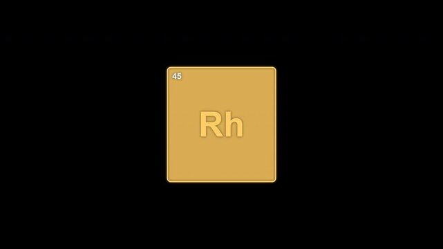 Rhodium Rh Periodic Table Element Tile Clean No Text Overlay Alpha Channel 4K