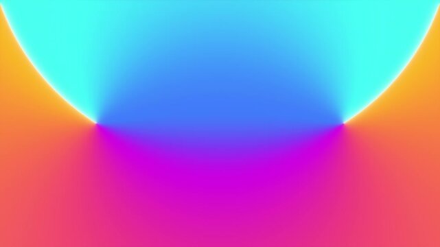 Soft gradient sun-like sphere glows over a smooth color field in seamless motion. Minimal abstract looped background for wellness, branding, and modern digital visuals