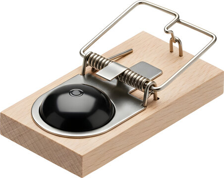 Close up of classic wooden mousetrap.