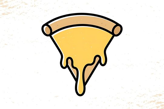 Simple Pizza Slice Graphic with Melted Cheese and Crust Vector Illustration