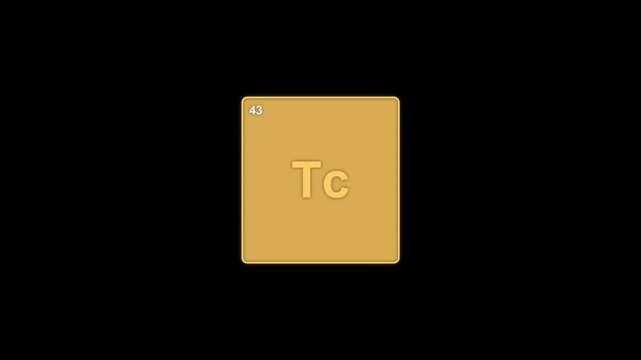 Technetium Tc Periodic Table Element Tile Clean No Text Overlay Alpha Channel 4K