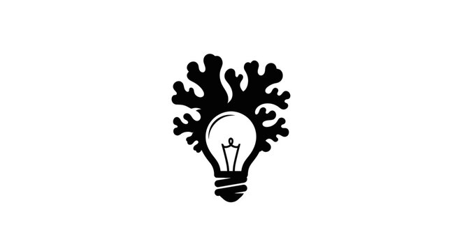 Creative light bulb with branching antlers design.