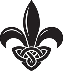Black fleur de lis symbol with celtic knot design Vector, illustration © MostTanzila