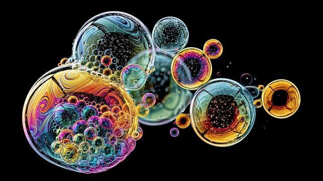 colourful soap bubbles abstract background