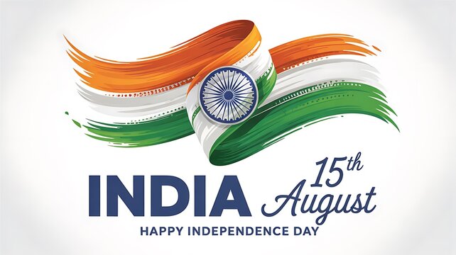 Indian independence day celebration vibrant flag design with text overlay