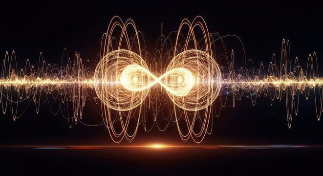 Abstract Infinity Energy Pattern Glowing with Light