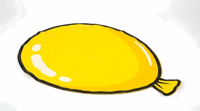 Yellow oblong balloon illustration on white background.