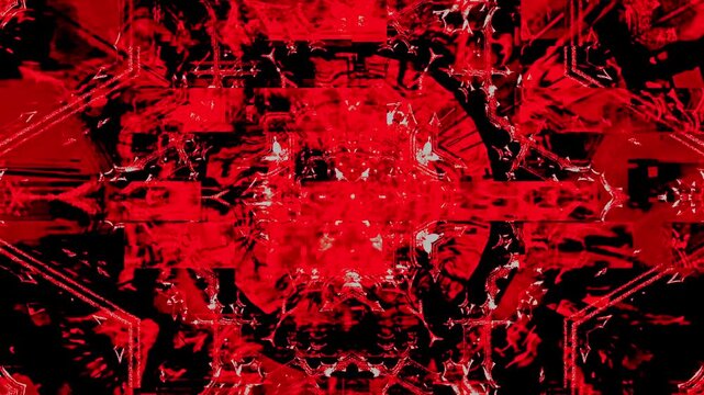 Cyber Glitch Montage Red Energy Core with Particles 4K Seamless Loop
