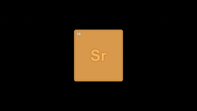 Strontium Sr Periodic Table Element Tile Clean No Text Overlay Alpha Channel 4K