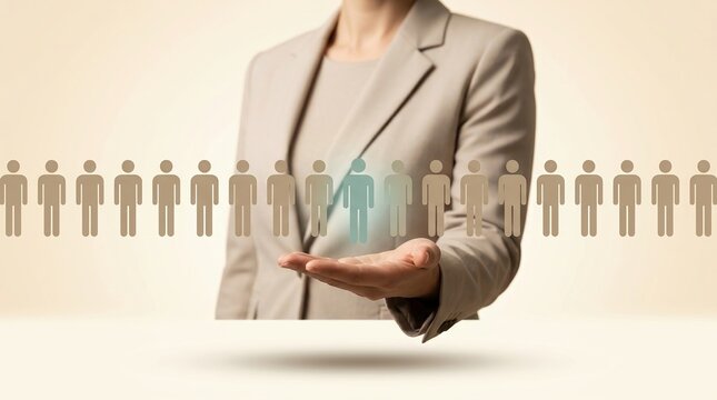 Talent acquisition, recruitment, human resources concept with candidate search and hiring strategy.