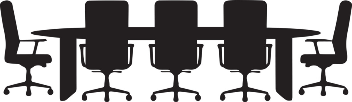 Modern office round table with four chairs Vector