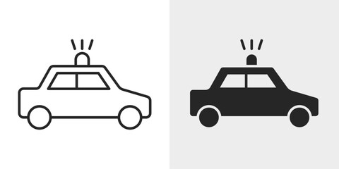 Police Car Icon represents law enforcement, emergency response, and public safety. © Successor