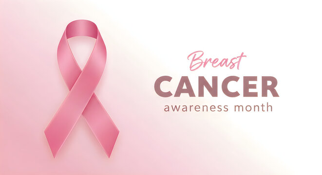 Breast cancer awareness ribbon for fundraising campaigns. Pink symbol of hope and support during health charity month.