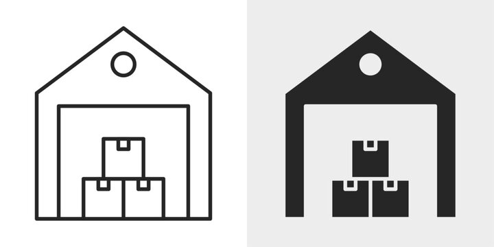 Warehouse Box Icon represents package storage, inventory, and warehouse operations.