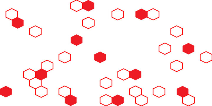  simple abstract red color honeycomb pattern a white and red hexagon
