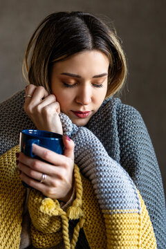A calm woman enjoying her peaceful morning coffee, embracing slow life and stress-free living