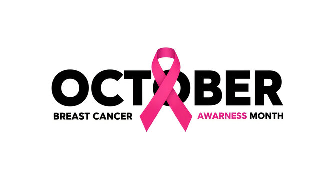 Hand holding pink breast cancer awareness ribbon. Symbol of health support and solidarity.