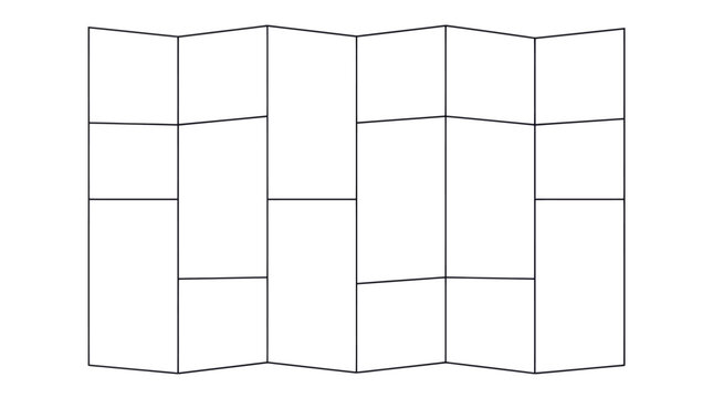 Blank folded paper brochure template with multiple panels for design