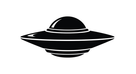 Ufo Silhouette On White Background Minimalist Spacecraft Design © Tamim