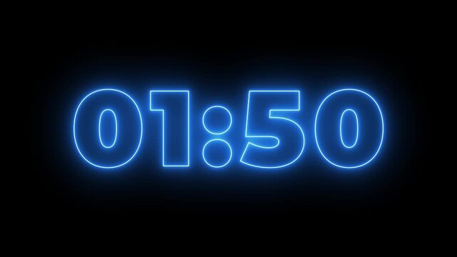 2 minutes Countdown timer, 2 minutes displays a timer counting down minutes and seconds. Countdown timer from 2 to 0 minute time transparent background 4K countdown animation.