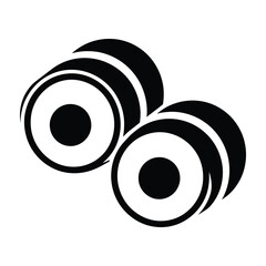 Minimalist Sushi Icon Featuring Two Delicious Maki Rolls in Black and White Style © GraphixaLab